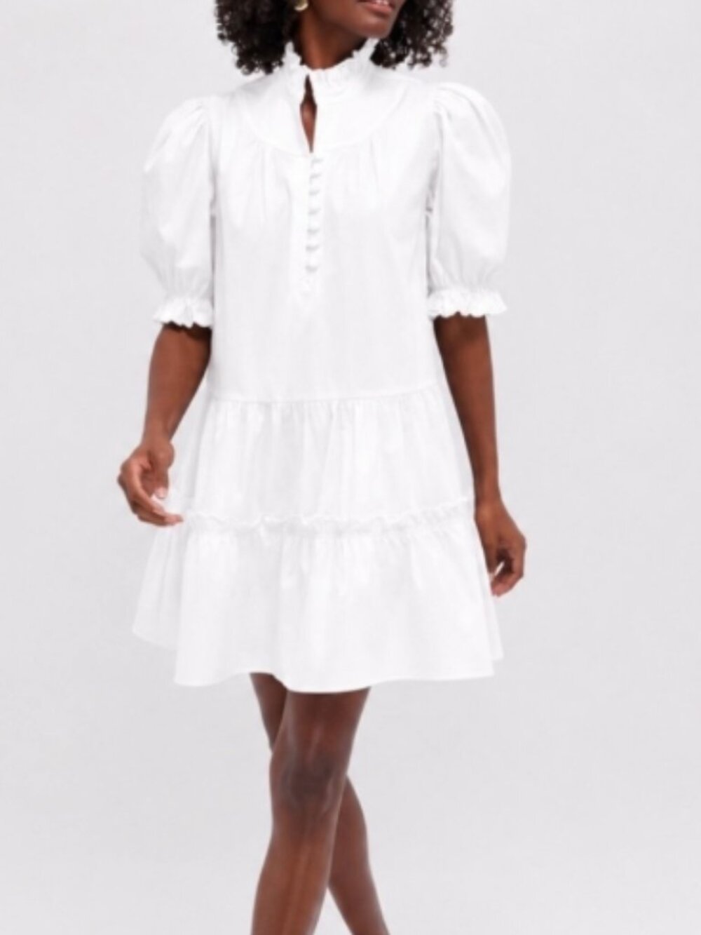 ✨NWT Pomander Place "Adeline" Ruffle Accent Mini Dress - White Size S ✨